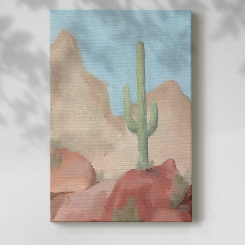 Sunny Saguaro III - Cavas enveloppés de galerie, H 12 po x l 8 po