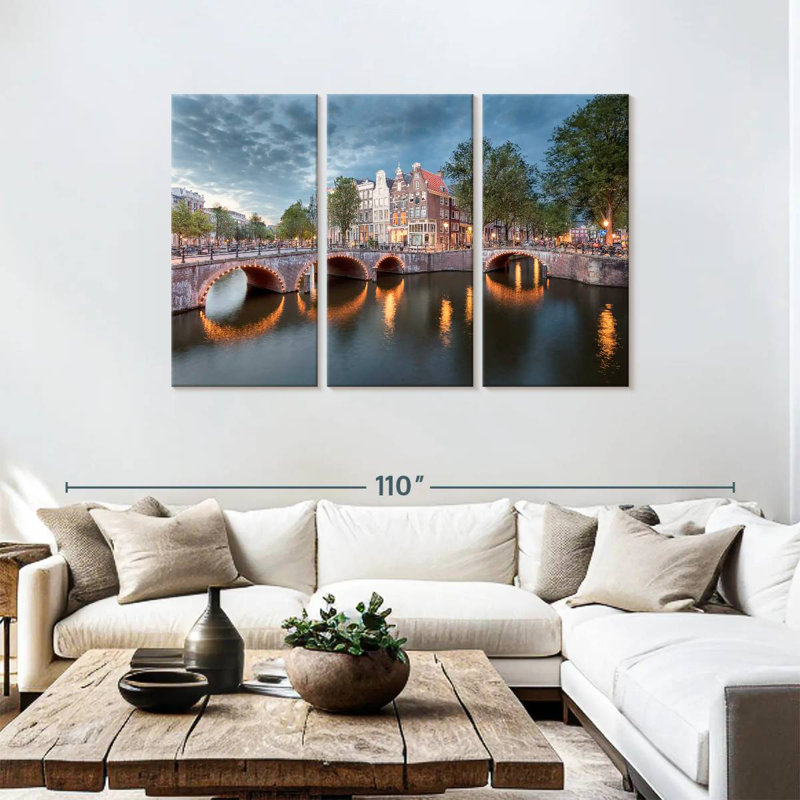 Amsterdam Bridge Canals, 48" H x 74" W