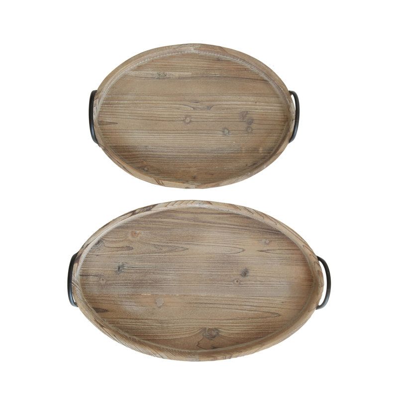 Solid Wood Tray - Set of 2