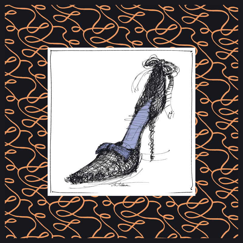 Steppin Out II - mauve, H 12 po x l 12 po, Non, Toile tendue