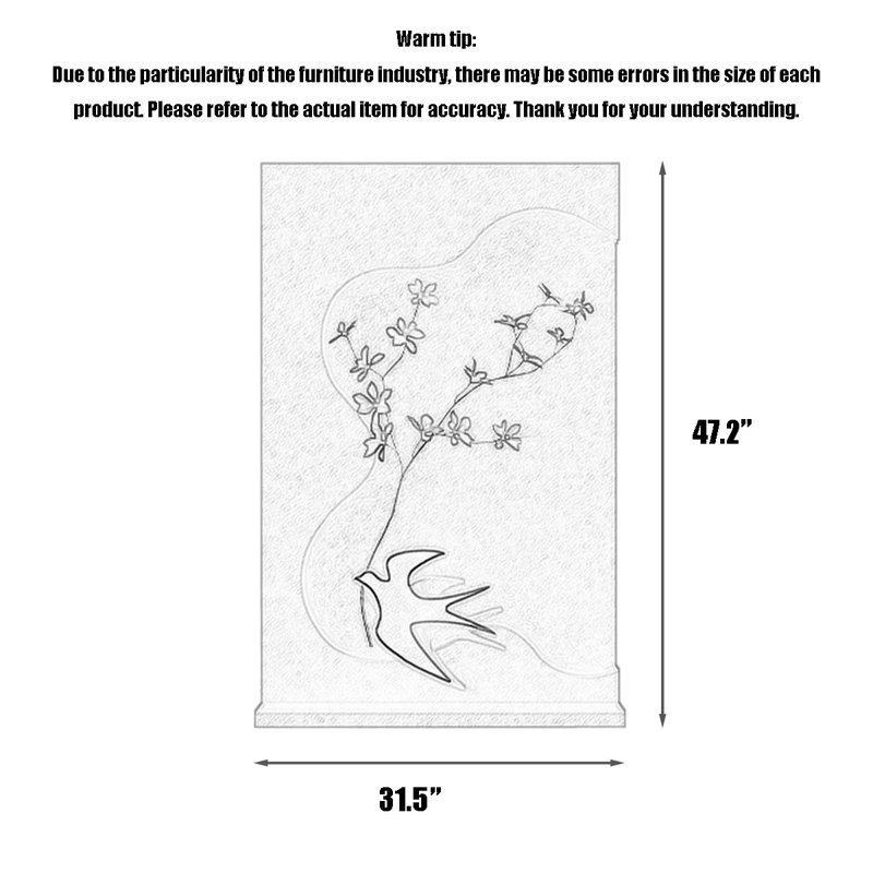 Décoration murale luxueuse et sophistiquée en grès, H 47,24 po x l 31,5 po x P 2,76 po