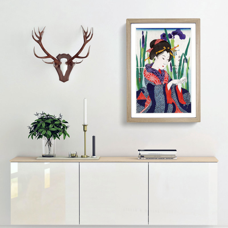 Osome by Tsukioka Yoshitoshi - Framed Print, 36cm H x 27cm W x 2cm D, Oak Framed