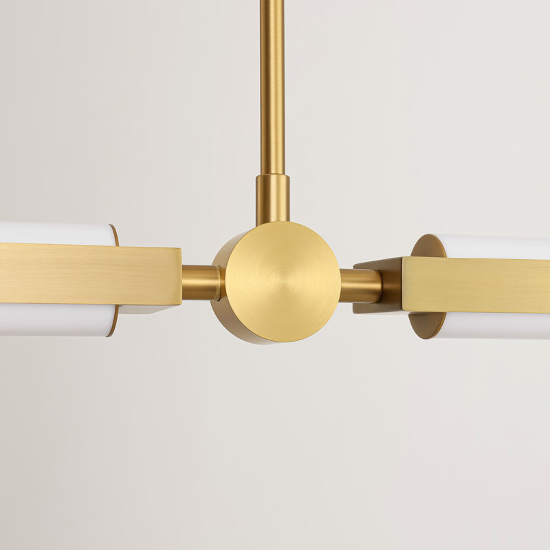 Zuno 1 - Light Minimalist LED Kitchen Island Linear Pendant, Brushed Gold