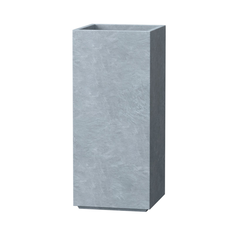 Pot à fleurs rectangulaire d'intérieur pour l'extérieur avec trous de drainage, ciment, l 11 po x H 23,5 po, Ciment