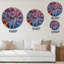 Horloge murale moderne infusée d'or rouge et bleu-486946014