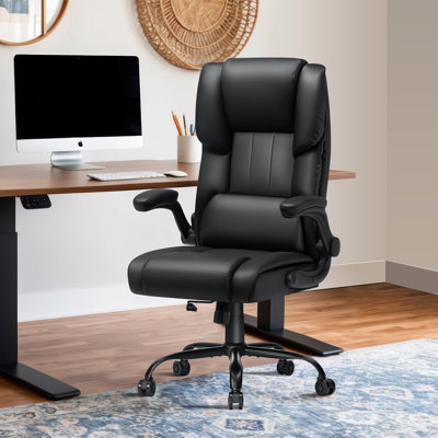 Heated Massage Executive Office Chair Ergonomic Office Chair with Filp-Up Armrests
