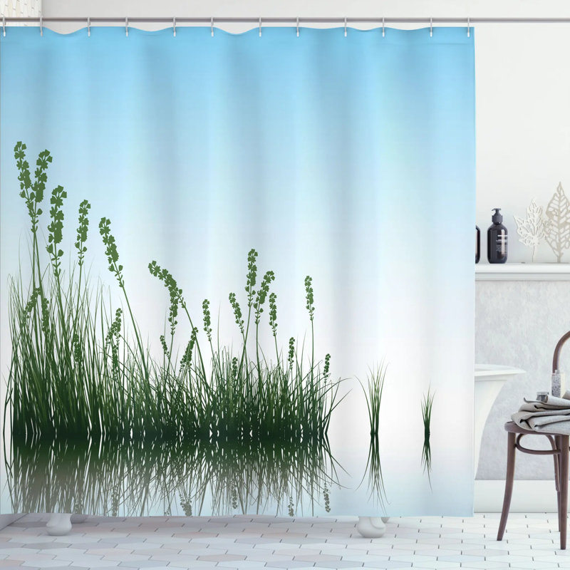 Rideau de douche et crochets de douche à paysages paysager, l 69 po x L 75 po