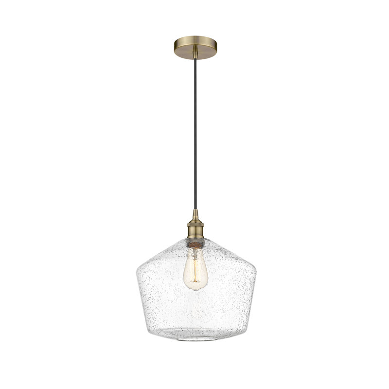 Luminaire suspendu simple à 1 lumière Gabbie, Laiton antique