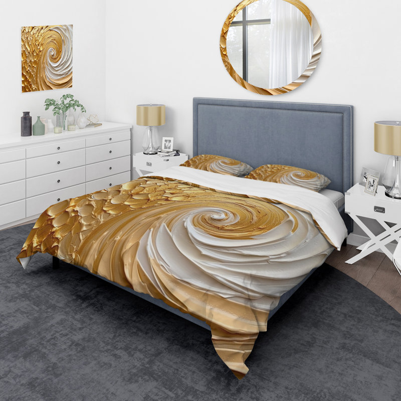 Ensemble de housse de couette en microfibre / polyester Gold Eernal Swirl I