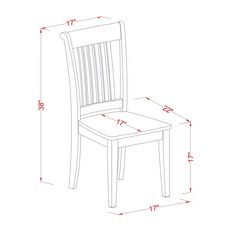 Chaises de salle à manger Lawanda - Ensemble de 2 chaises à dossier en lattes, brun selle, Brun selle, En bois