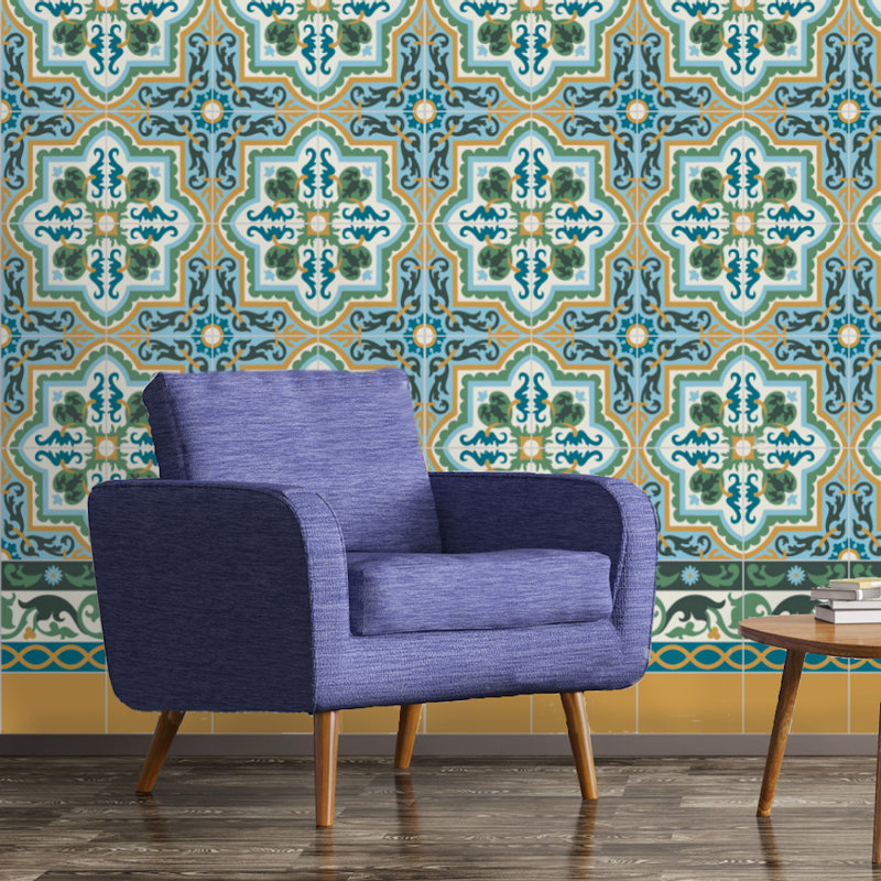 8" x 8" Cement Patterned Wall & Floor Tile