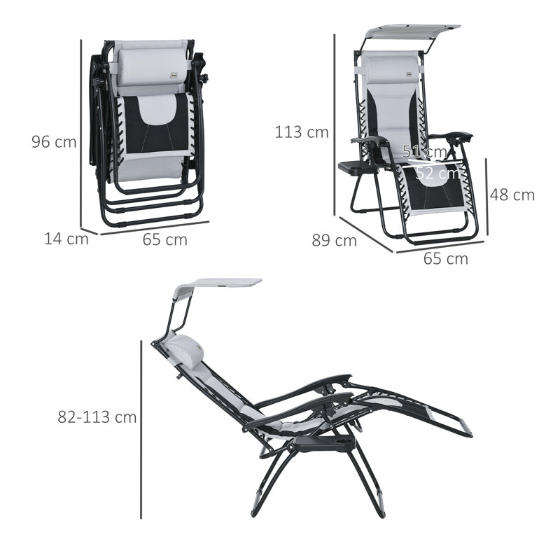 Arhna 89cm Long Reclining Zero Gravity