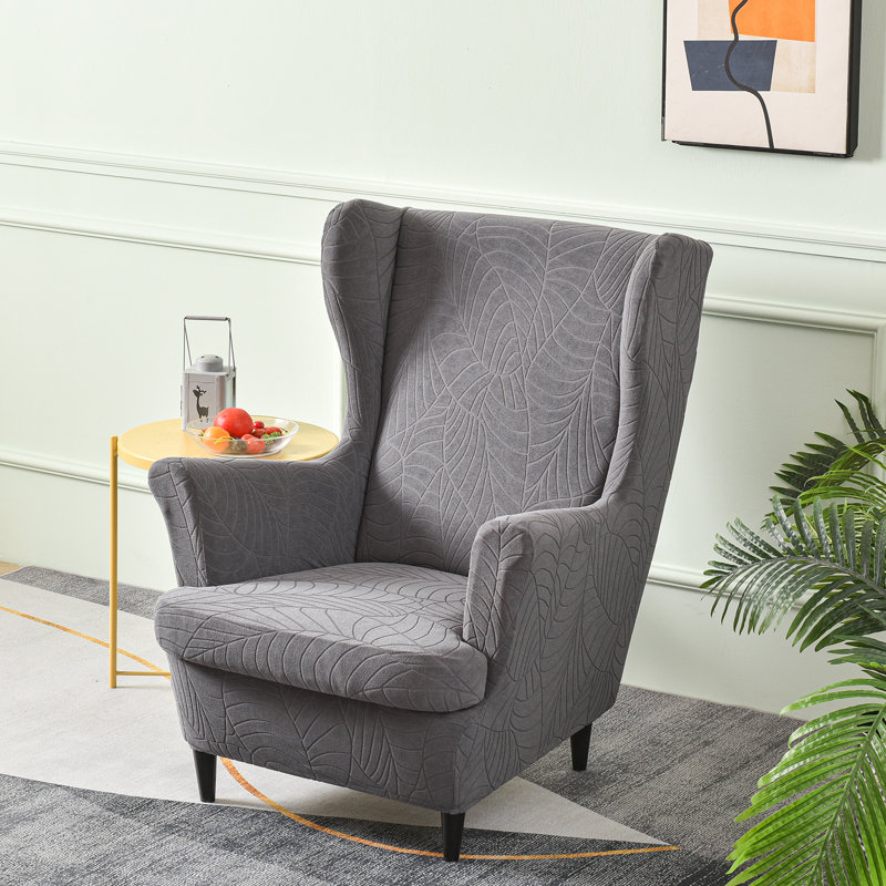 Housse pour fauteuil à oreilles et coussins en T, Gris foncé