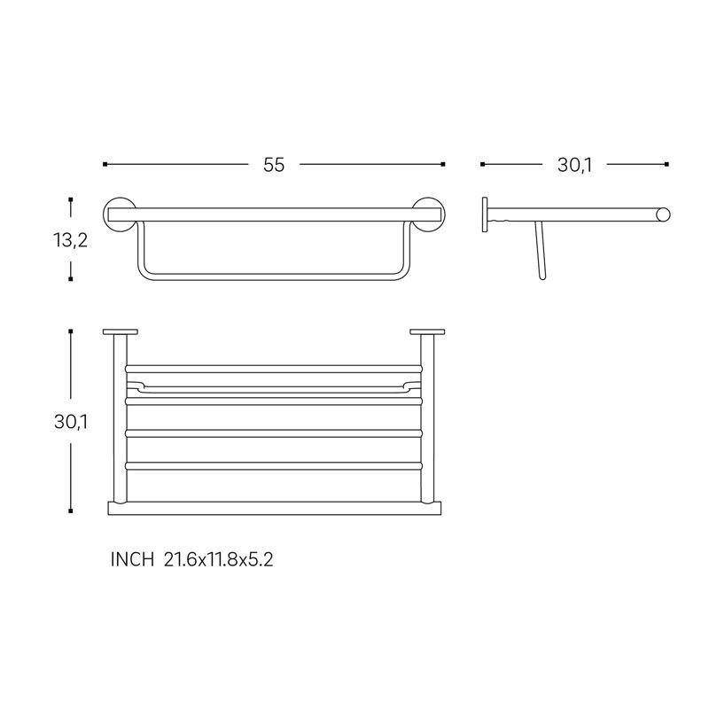 Radferd Towel Stand, Chrome