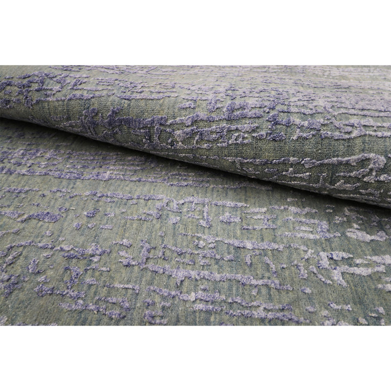 Hand Woven Wool Striped Area Rug, Rectangle 8' x 10'