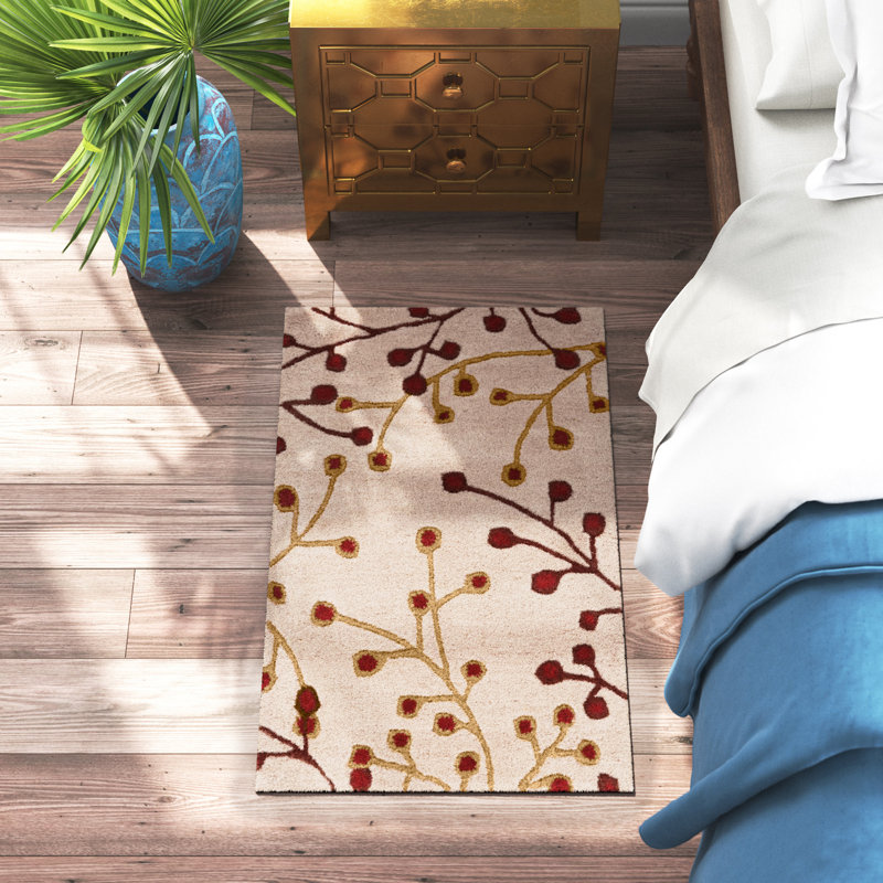 Elsberry Hand Tufted Wool Floral Indoor Rug, Rectangle 2' x 3'