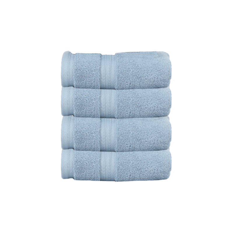 Elegance Essentials 550GSM 100% Cotton Zero Twist Super Absorbent Hand Towel (Set of 4) - 16"x24", Blue