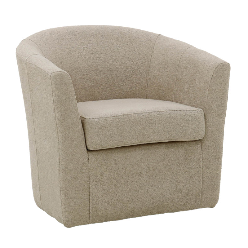 Fauteuil demi-tonneau pivotant 31 po Hansell, Cream Polyester Blend