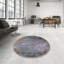 Tapis bleu / brun / mauve à motif abstrait Brookmont-1496931656