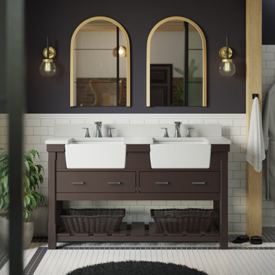 Hitton 60"" Double Bathroom Vanity Set -  Laurel Foundry Modern Farmhouse®, A25F00F0565949799B3DA3A87AFB3159