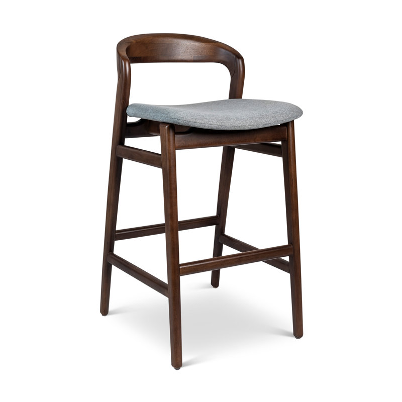 Modern Brazilian Velma Counter Stool, Bar Stool (29.25” Seat Height), Medley Ivory Performance Basketweave