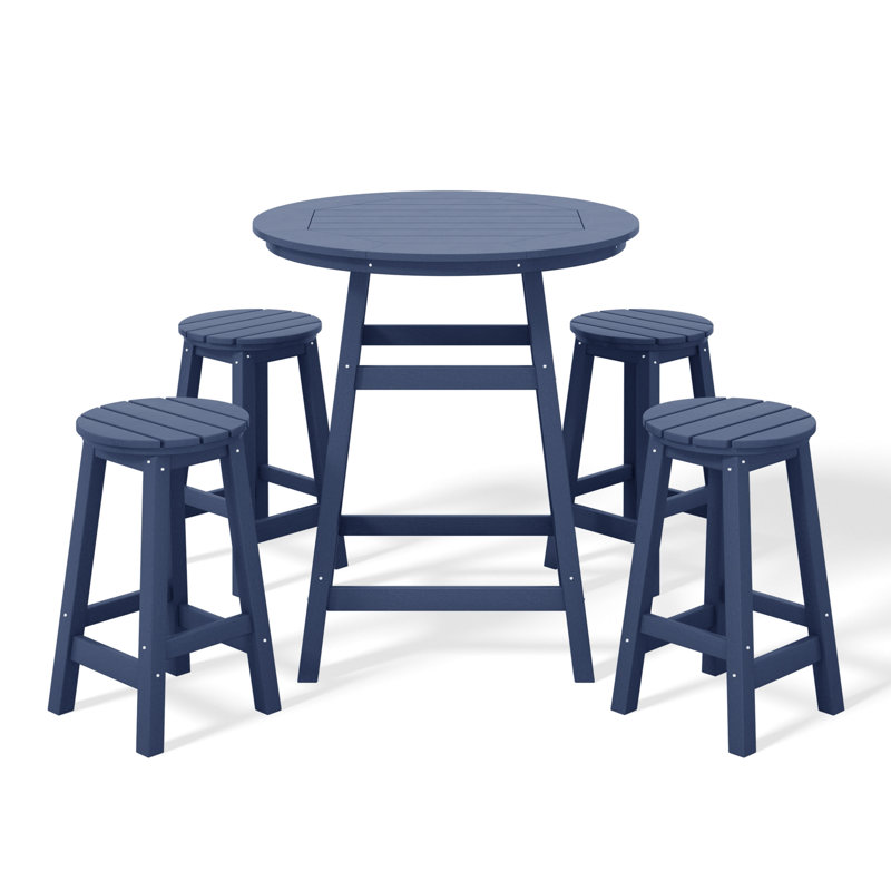 Laguna 5-Piece Round Counter Set, Navy