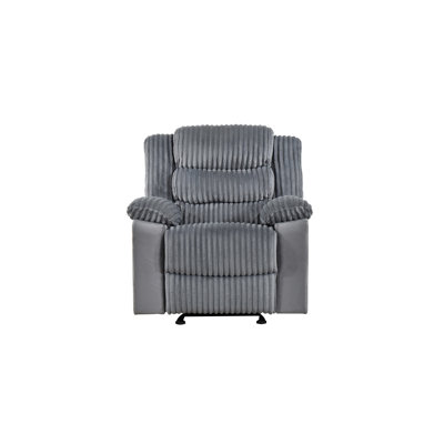 Fauteuil inclinable oscillant, velours côtelé gris