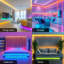 Bande lumineuse 1M 5050 RVB à DEL, rétroéclairage FPC flexible de 5 V avec application Bluetooth et télécommande à 24 touches de synchro musicale, bande lumineuse à intensité variable pour éclairage d'armoire et de décoration intérieure-607555547
