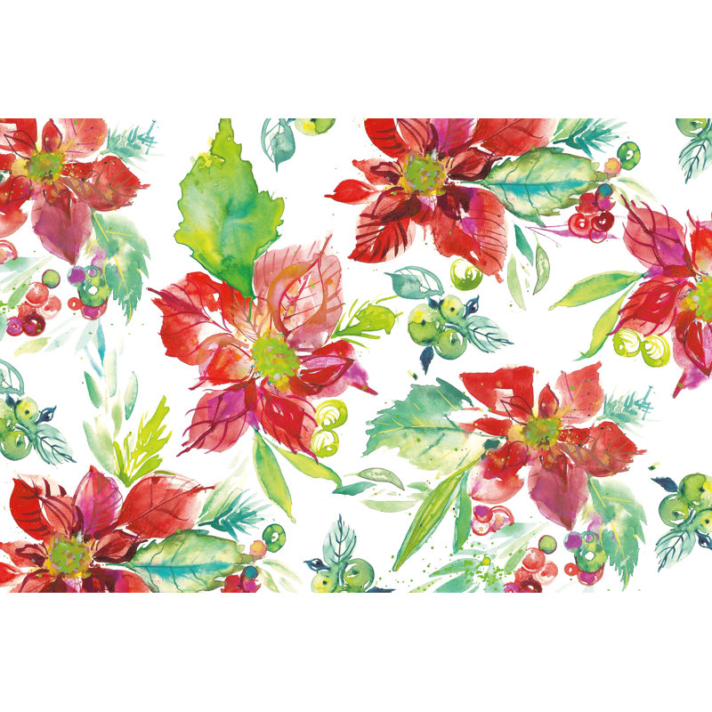 Poinsettia joli V, H 8 po x l 12 po, Non, Toile tendue