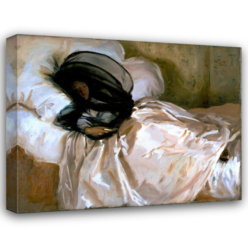 «The Mosquito net» par John Singer Sargent - Art mural sur toile tendue avec châssis, H 18 po x l 14 po