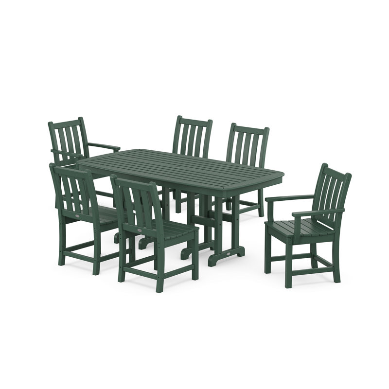 POLYWOOD Traditional Garden 7-Piece Dining Set, Green