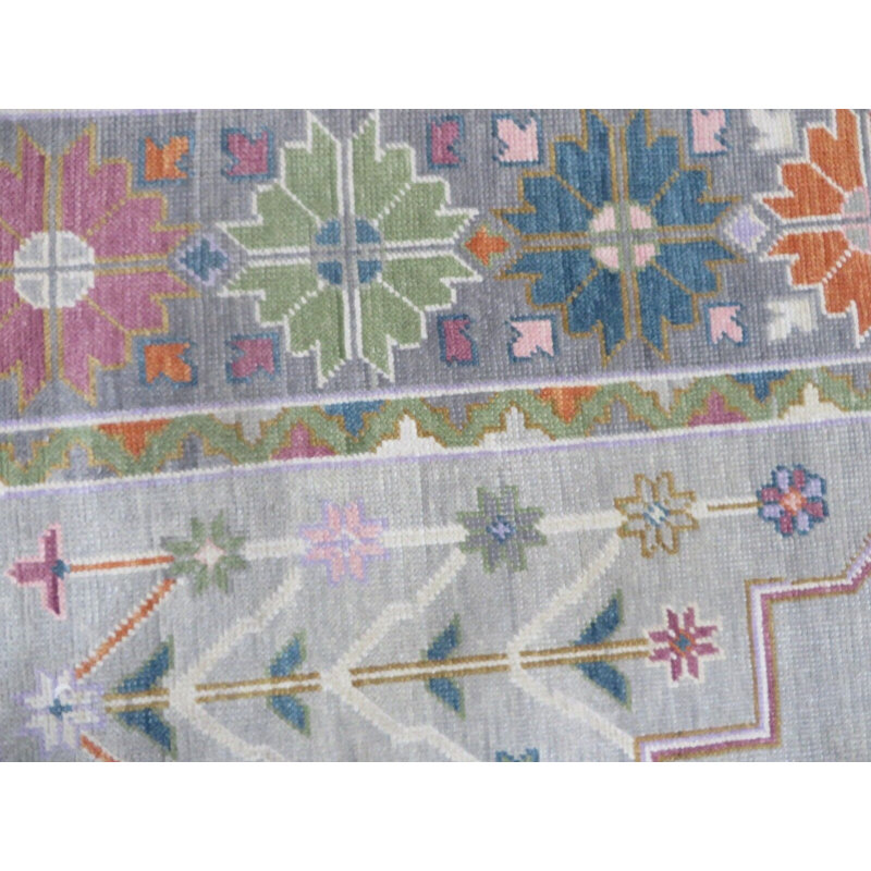 Tapis unique gris de 9 pi x 11 pi 11 po