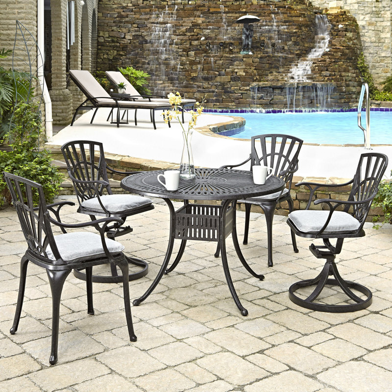 Frontenac 4 - Person Patio Dining Set with Round Table , Cushions Included, 42"