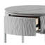 Table de bout yukino gris ultrabrillant et finition chromée