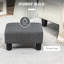 Tabouret gris anthracite, repose-pieds en tissu de lin, repose-pieds confortable avec rembourrage, petit tabouret de salon gris et élégant