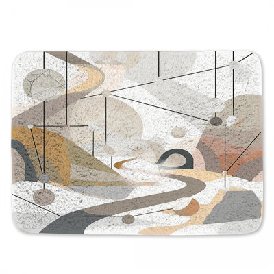 Abstract Geometry Bath Mat Art Bathroom Decor Mid Century Modern
