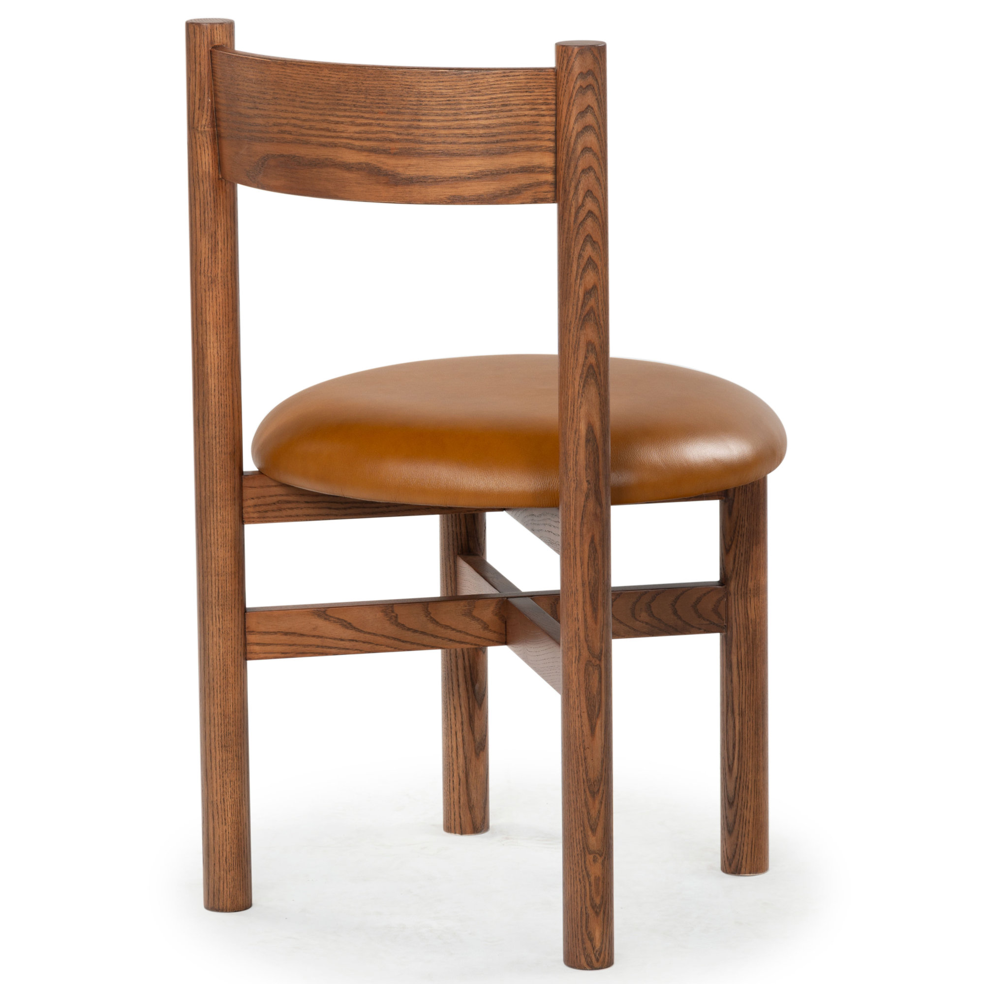 Zoyah Leather Dining Chair, Brown/Walnut