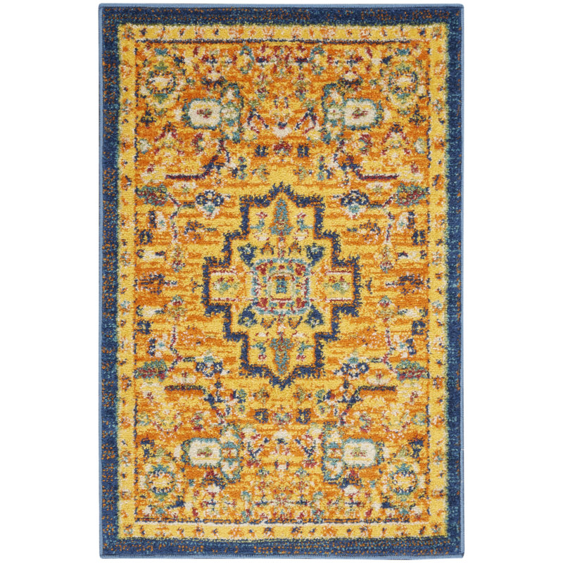 Tapis oriental traditionnel orange Lakenya, Rectangle de 2 pi x 3 pi