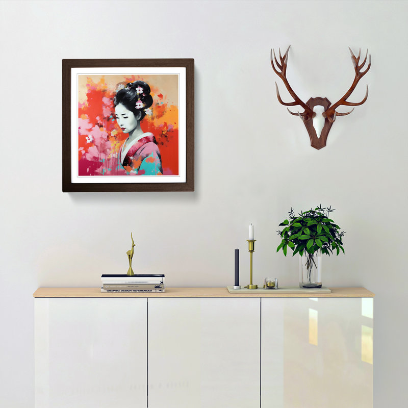 Single Picture Frame Print on Wood, Walnut