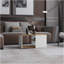 Table basse, 2 tablettes, blanc / chêne naturel