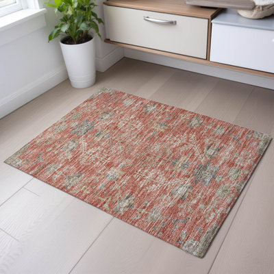 Tapis floral Gurubaksh AMF1156 lavable à la machine de qualité supérieure