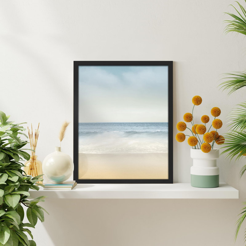 «Ocean Wave Beach Washed Out Pastel Duotone» sur papier, H 10 po x l 8 po, Noir