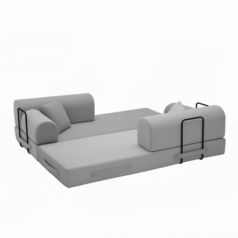 Canapé-lit convertible pour salon, chambre à coucher, Gray Fabric
