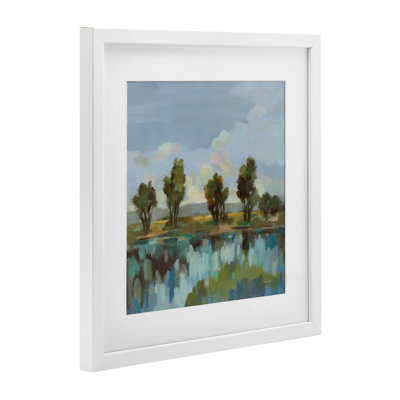 «Scenic River Reflections», reproduction d'art sous verre encadrée par Silvia Vassileva