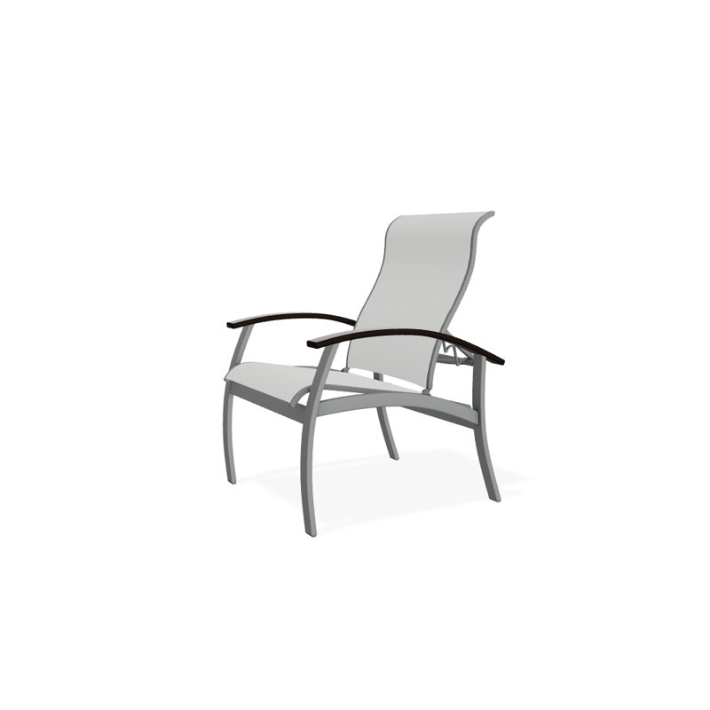 Chaise de patio Askar, Blanc 6D Sunbrella®, Noir, Graphite texturé