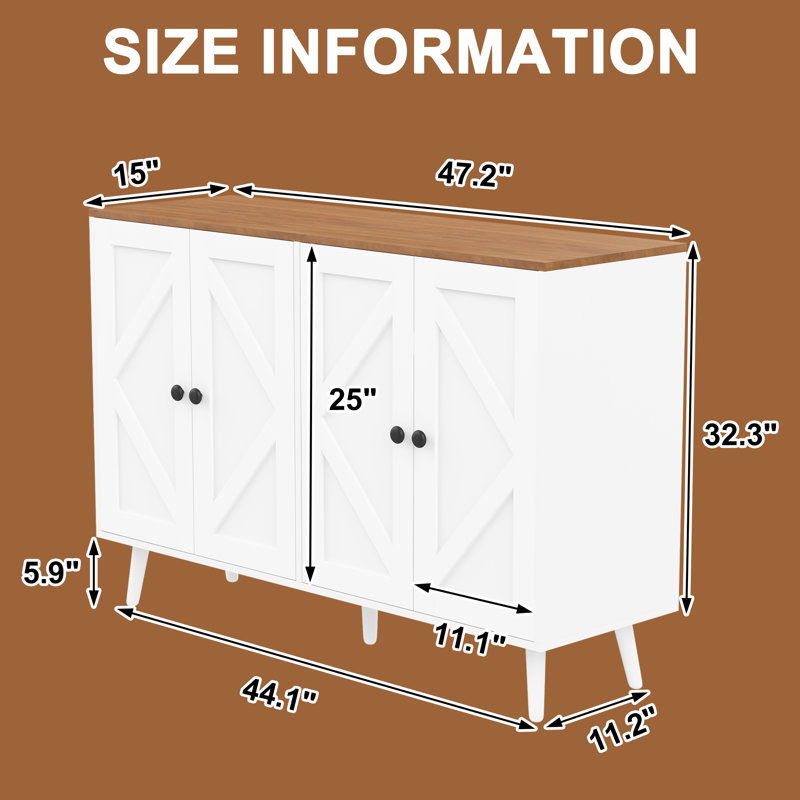 4 - Door Accent Cabinet, White