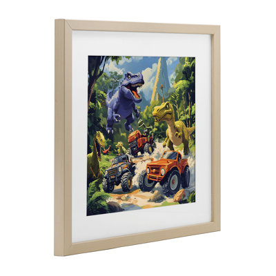 «Dinosaurs & Monster Truck», reproduction encadrée sous verre, design by Creative Studio