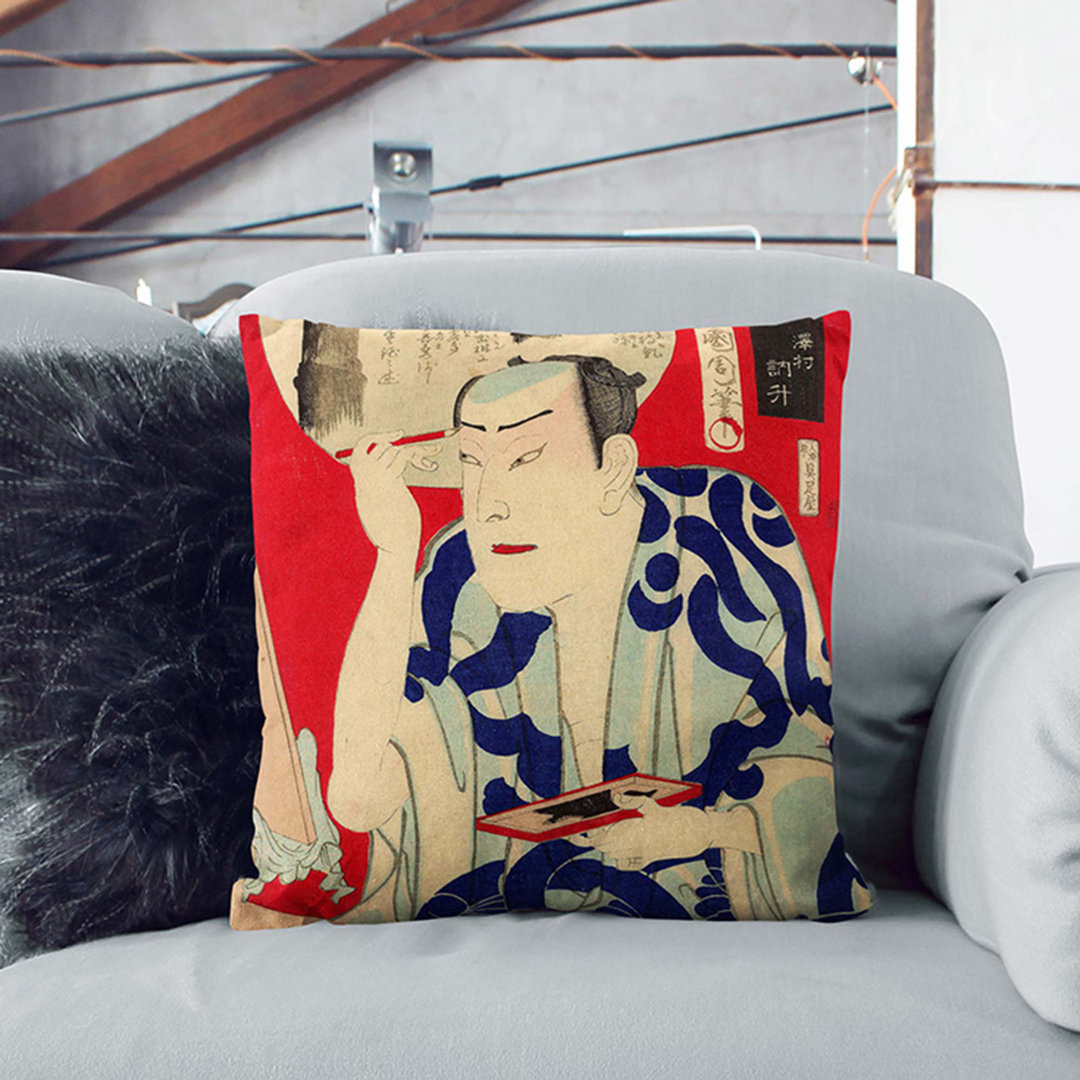 Kunichika Toyohara by Utagawa Toyokuni Cushion with Filling
