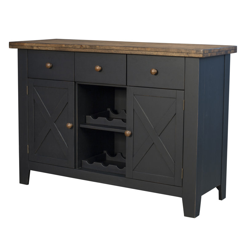 Suki 52 inch 3-drawer Solid Rubberwood Sideboard Server