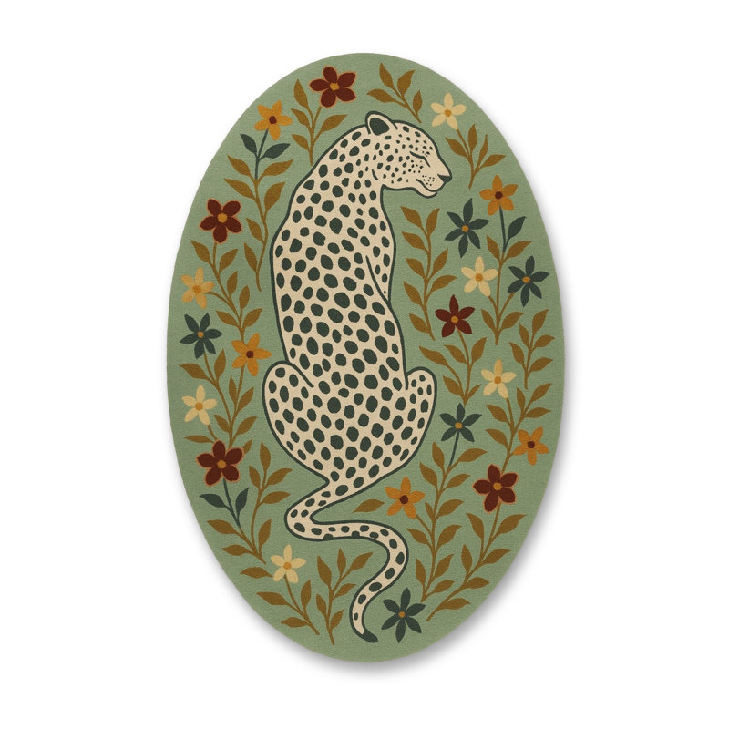 MOSSO Cream Floral Washable Woven Backing Area Rug, 2'6" x 9'10"